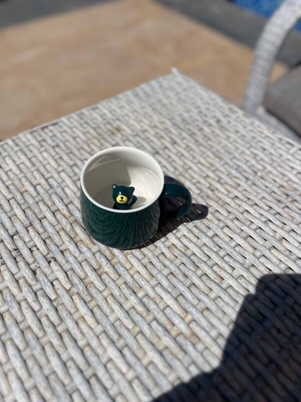 3D Coffee Mug with Cute Animal Inside Cup, Cartoon Ceramics-Dark Green - Image 3