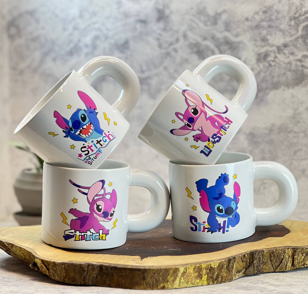 Set of White Stitch Mug